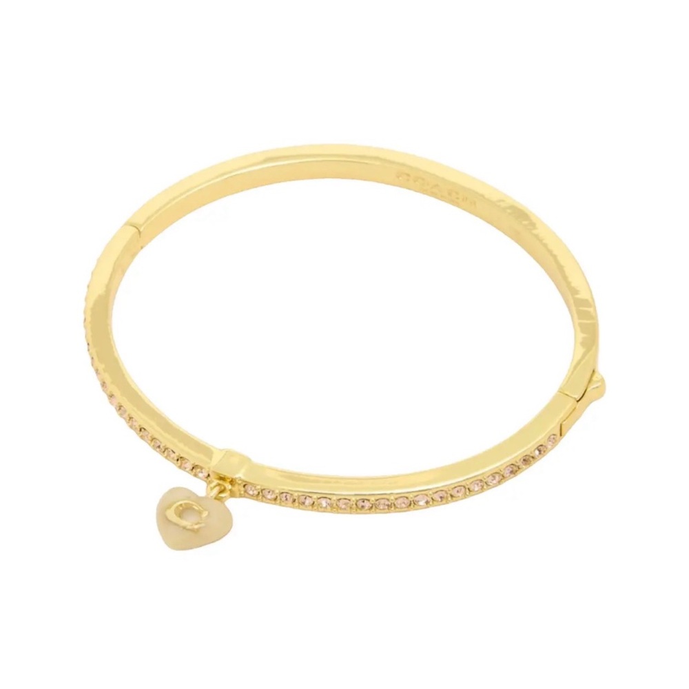NWT! Coach Gold Bangle Bracelet with Heart Charm